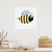 Poster Caricature d'abeille mignon (Cuisine)