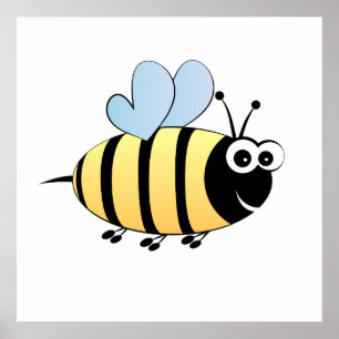 Poster Caricature d'abeille mignon