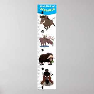 Poster Caricature d'animaux amusants graphique de croissa