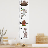 Poster Caricature d'animaux amusants graphique de croissa (Cuisine)