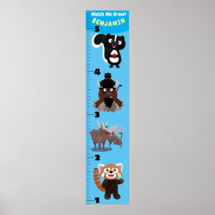 Poster Caricature d'animaux amusants graphique de croissa