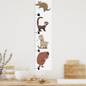 Poster Caricature d'animaux amusants graphique de croissa (Cuisine)