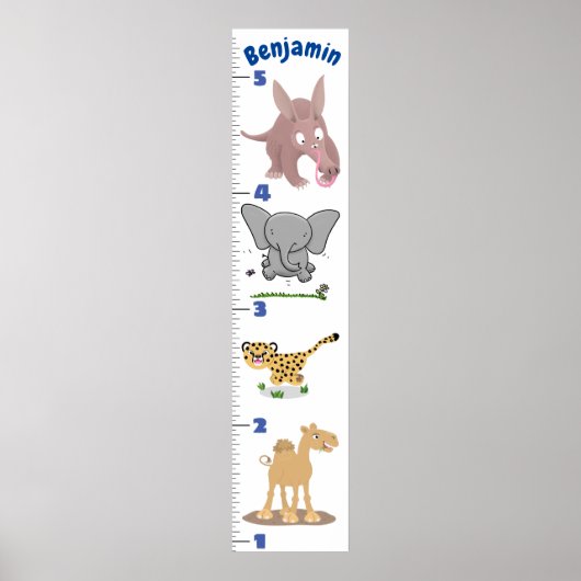 Poster Caricature d'animaux de safari mignons (Devant)
