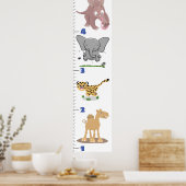 Poster Caricature d'animaux de safari mignons (Cuisine)