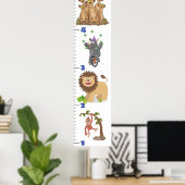 Poster Caricature d'animaux de safari mignons (Bureau à domicile)