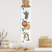 Poster Caricature d'animaux de safari mignons (Cuisine)