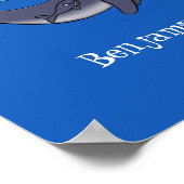 Poster Caricature de baleine mignonne et de baleine de ve (Coin)