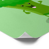 Poster Caricature de brocoli dansant Cute kawaii (Coin)