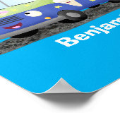 Poster Caricature de camion de glace joli (Coin)