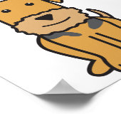 Poster Caricature de Chien Airedale Terrier (Coin)