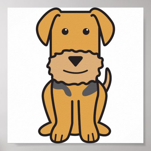 Poster Caricature de Chien Airedale Terrier (Devant)