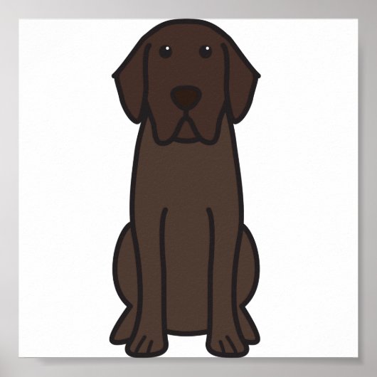 Poster Caricature de chien de Labrador Retriever (Devant)