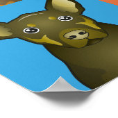 Poster Caricature de chien Kelpie australien Pop-Art (Coin)