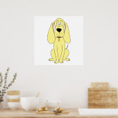 Poster Caricature de chien mignon. Hound Jaune. (Cuisine)