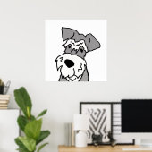 Poster Caricature de Chien Schnauzer Miniature Cute (Bureau à domicile)