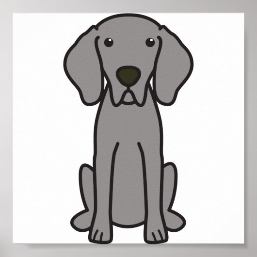 Poster Caricature de chien Weimaraner (Devant)