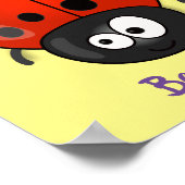 Poster Caricature de coccinelle rouge joyeux (Coin)