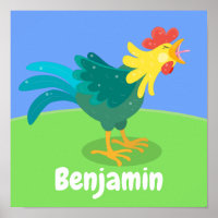 Caricature de coq joyeux