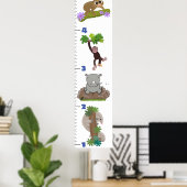 Poster Caricature de croissance des animaux safari mignon (Bureau à domicile)