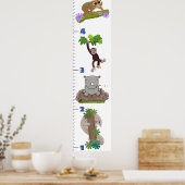 Poster Caricature de croissance des animaux safari mignon (Cuisine)