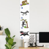 Poster Caricature de croissance des animaux safari mignon (Bureau à domicile)