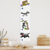 Poster Caricature de croissance des animaux safari mignon (Cuisine)