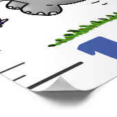 Poster Caricature de croissance des animaux safari mignon (Coin)