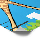 Poster Caricature de croissance des animaux safari mignon (Coin)