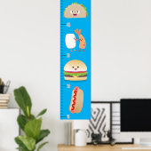 Poster Caricature de croissance des repas préférés (Bureau à domicile)