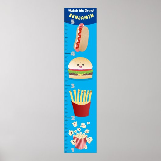 Poster Caricature de croissance des repas préférés (Devant)