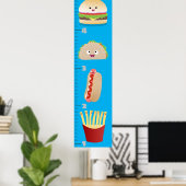 Poster Caricature de croissance des repas préférés (Bureau à domicile)