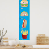 Poster Caricature de croissance des repas préférés (Cuisine)