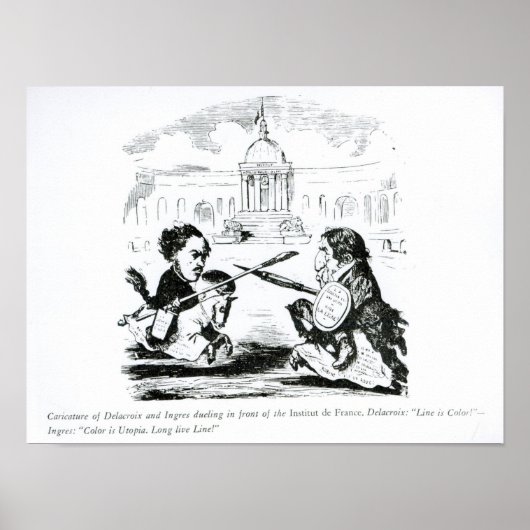 Poster Caricature de Delacroix et Ingres (Devant)