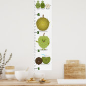 Poster Caricature de fruits mignons graphique de croissan (Cuisine)