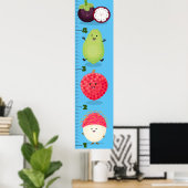 Poster Caricature de fruits mignons graphique de croissan (Bureau à domicile)