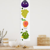 Poster Caricature de fruits mignons graphique de croissan (Cuisine)