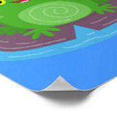 Poster Caricature de grenouille verte mignonne (Coin)