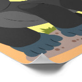 Poster Caricature de gros gorilles joyeux (Coin)