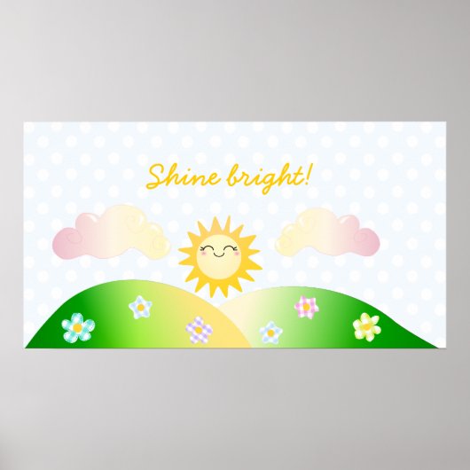 Poster Caricature de kawaii soleil mignon (Devant)
