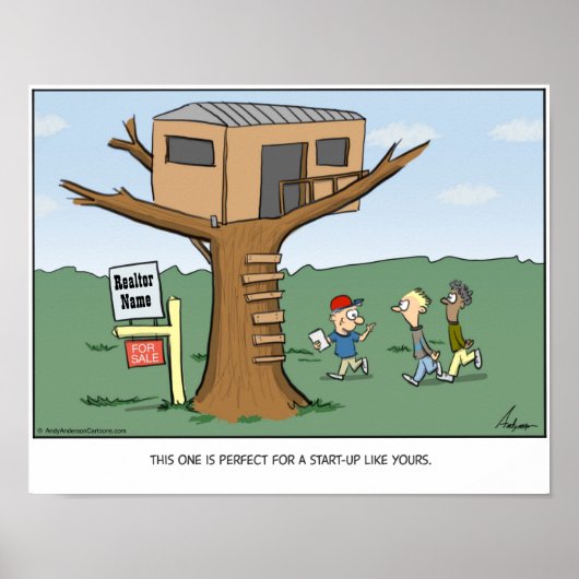 Poster Caricature de la maison d'arbre personnalisée (Devant)
