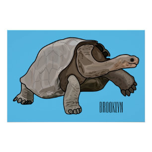 Poster Caricature de la tortue des Galapagos