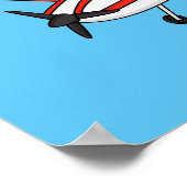 Poster Caricature de l'avion à train de vélo (Coin)