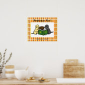 Poster Caricature de lecture de marionnettes Labrador (Cuisine)