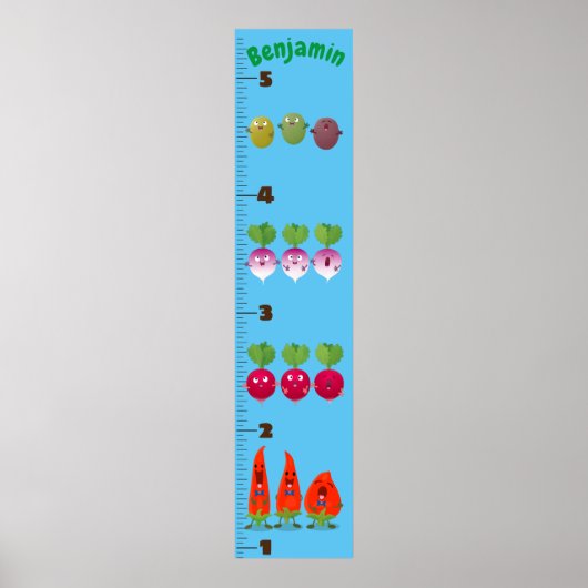 Poster Caricature de légumes mignons illustration graphiq (Devant)