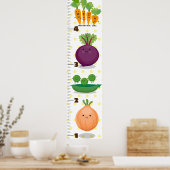 Poster Caricature de légumes mignons illustration graphiq (Cuisine)