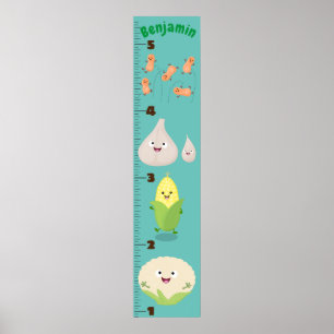 Poster Caricature de légumes mignons illustration graphiq