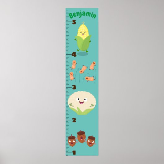 Poster Caricature de légumes mignons illustration graphiq (Devant)