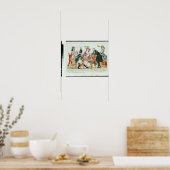 Poster Caricature de Louis XVI jouant aux échecs (Cuisine)