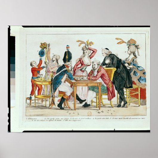Poster Caricature de Louis XVI jouant aux échecs (Devant)