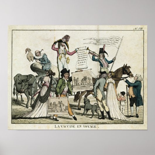 Poster Caricature de médecins quack offrant des vaccins (Devant)